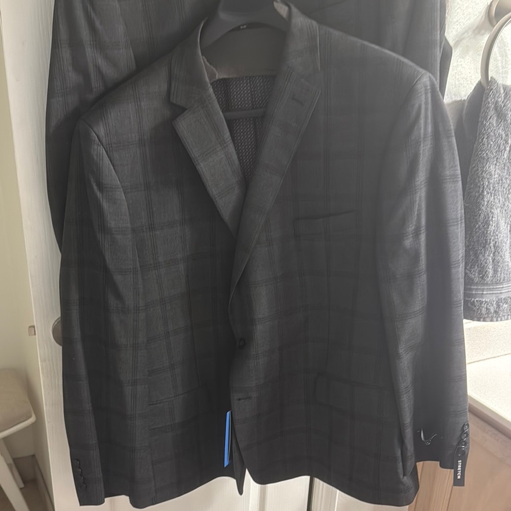 NWT SHAQUILLE O'NEAL Mens Gray BIG & TALL Sport Coat Blazer Jacket 56 Reg $300